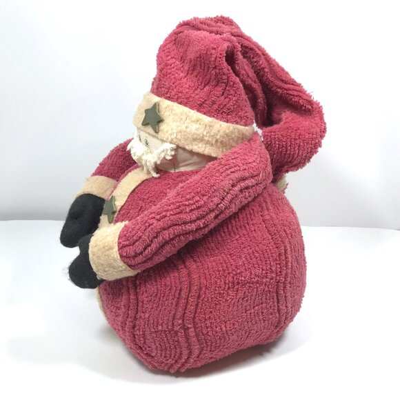 Vintage Rustic Santa Red Chenille Christmas Display, Ozark Mountain Crafts - Picture 4 of 7